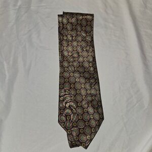 Gio Galanti Handmade Silk Necktie Mens Geometric Circles Pattern